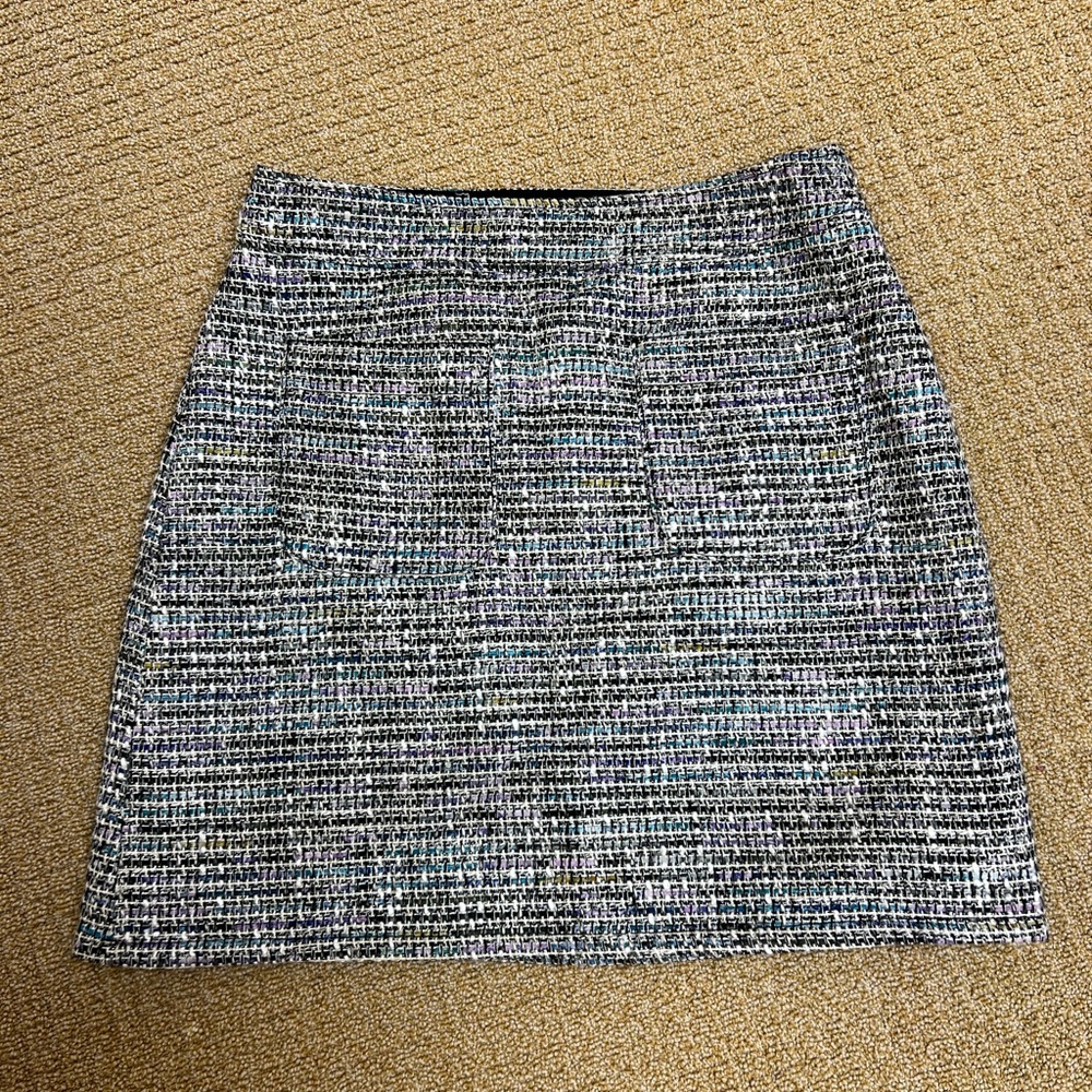 LOFT Black and White Sequin Pencil Skirt